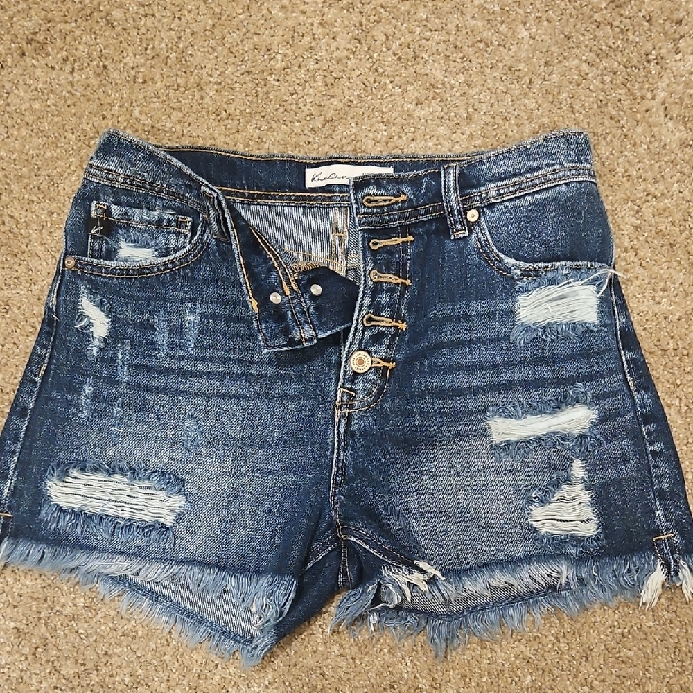 KanCan Distressed Blue Jean Shorts